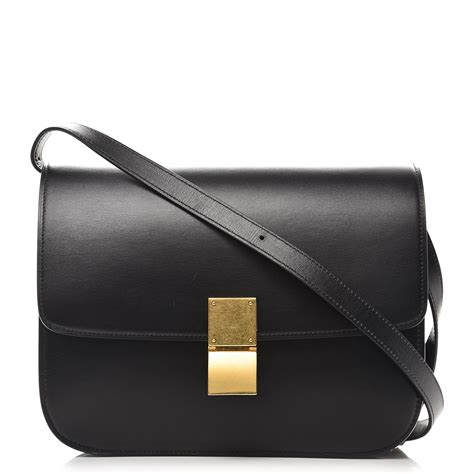 classic medium flap bag celine|CELINE Box Calfskin Medium Classic Box Flap Bag Black .